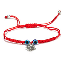 Charger l&#39;image dans la galerie, Bracelet rouge main de hamsa avec un oeil
