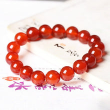 Charger l&#39;image dans la galerie, Bracelet en pierre naturelle d&#39;onyx rouge
